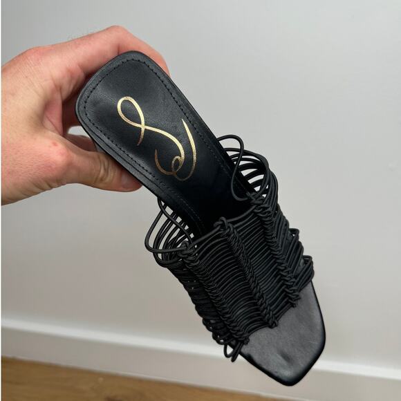 NEW Sam Edelman Laurette Block Heel Mule Sandal Strappy Black Size 5.5 - Picture 7 of 10